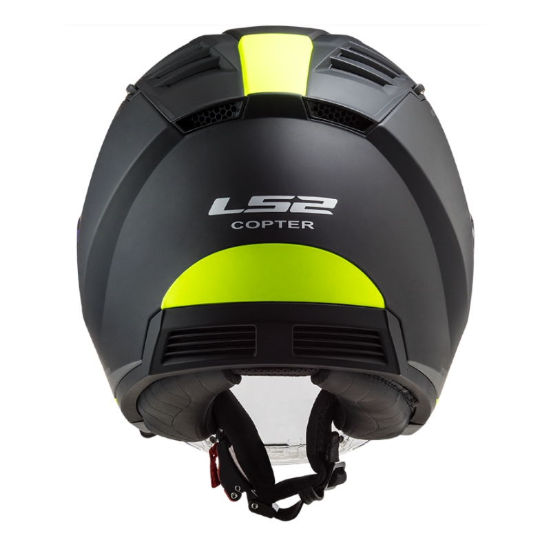 Casque moto ouvert LS2 OF600 Copter II Urbane 06 noir-jaune fluo