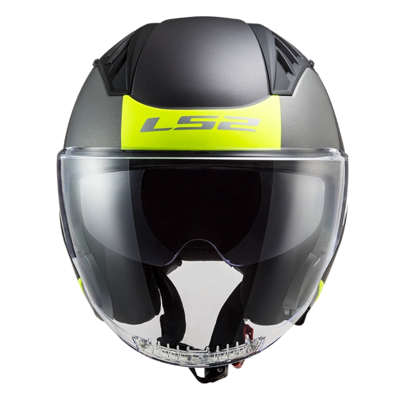 Casque moto ouvert LS2 OF600 Copter II Urbane 06 noir-jaune fluo