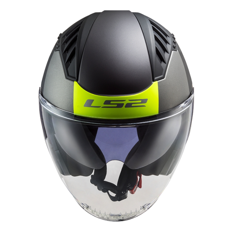 Casque moto ouvert LS2 OF600 Copter II Urbane 06 noir-jaune fluo