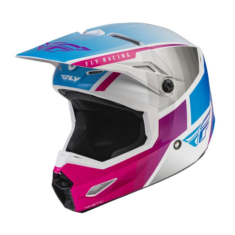 Casque de motocross FLY Racing Kinetic Drift rose-blanc-bleu