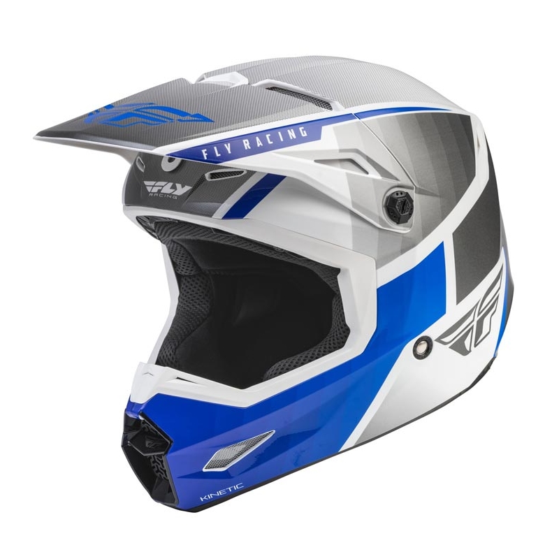 Casque motocross FLY Racing Kinetic Drift bleu-gris-blanc