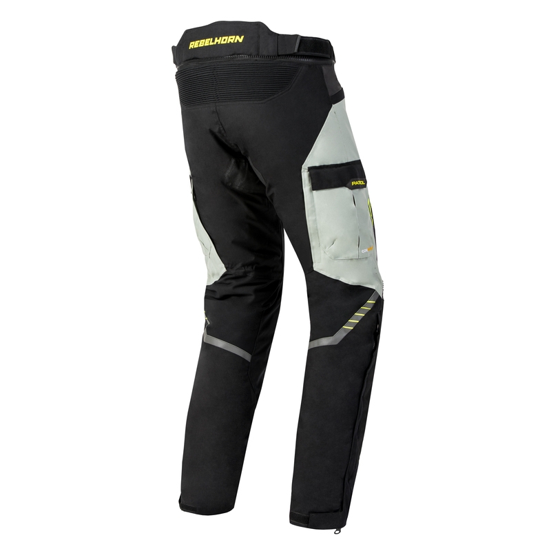 Pantalon de moto Rebelhorn Patrol Gris-Noir-Jaune fluo soldes
