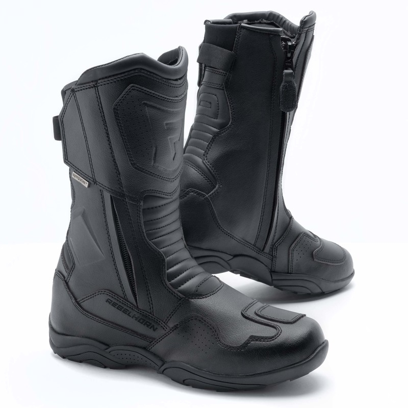 Bottes de moto noires Rebelhorn Compass soldes