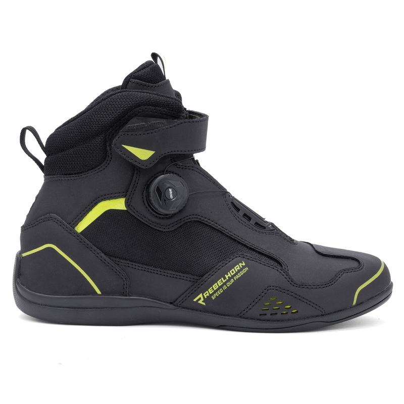 Bottes moto Rebelhorn Spark II noir-jaune fluo