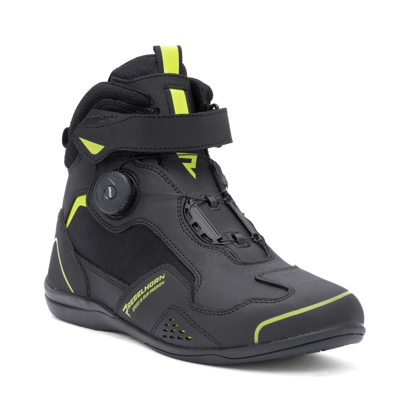 Bottes moto Rebelhorn Spark II noir-jaune fluo
