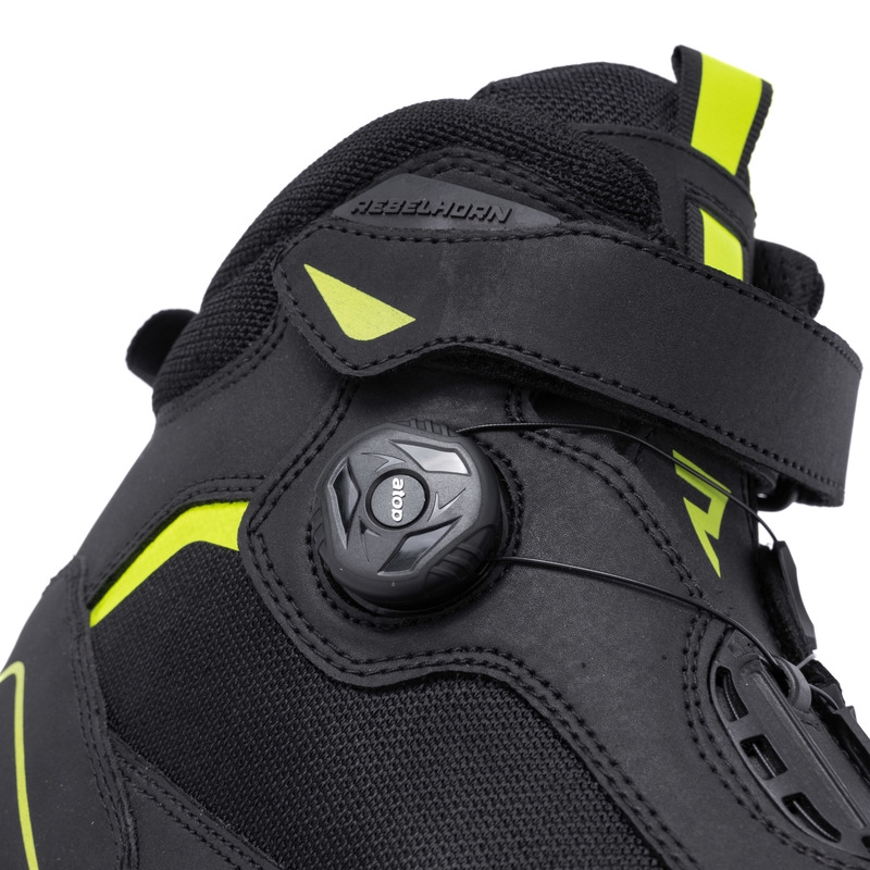Bottes moto Rebelhorn Spark II noir-jaune fluo