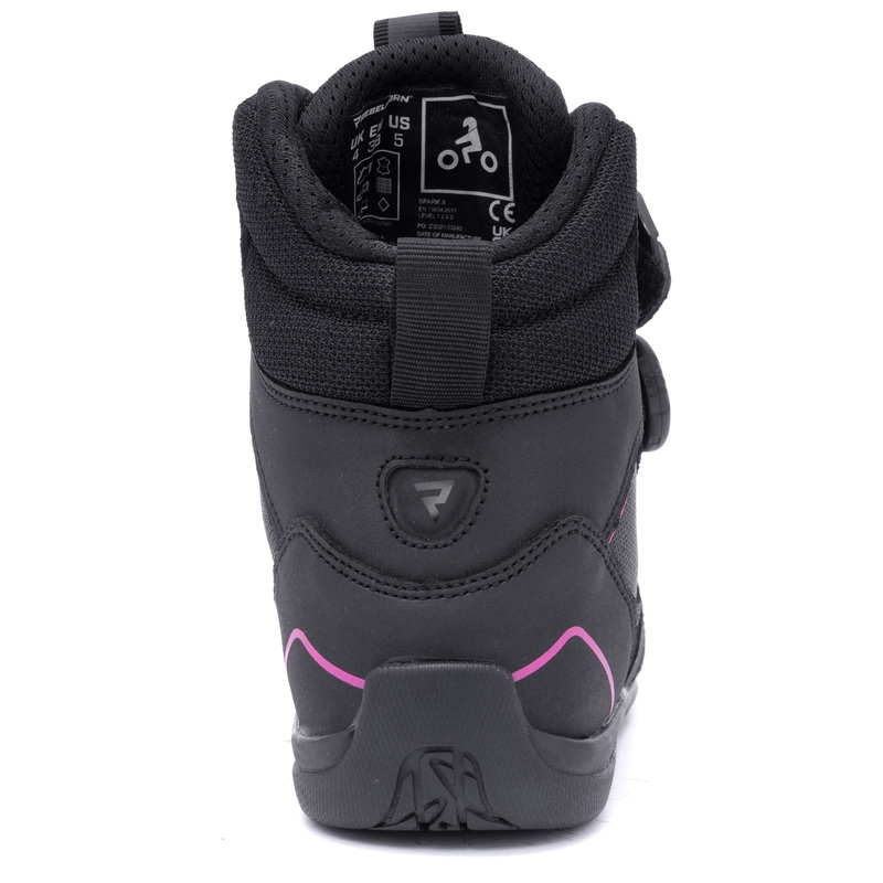 Bottes de moto Rebelhorn Spark II noires et roses pour femmes