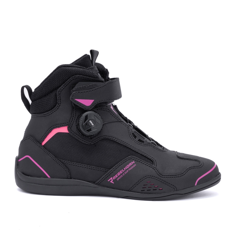 Bottes de moto Rebelhorn Spark II noires et roses pour femmes