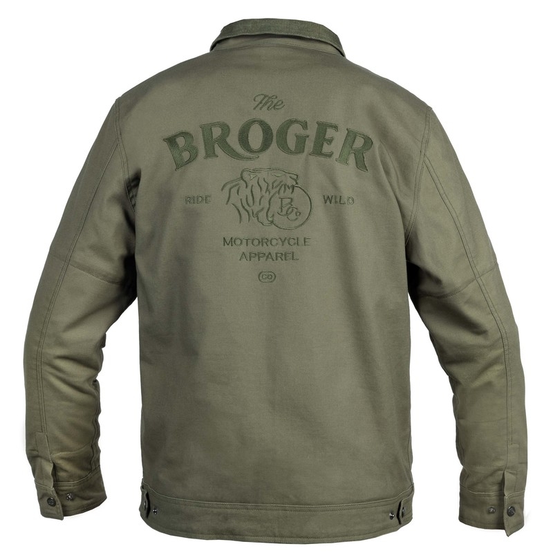 BROGER Veste moto Montana vert olive soldes