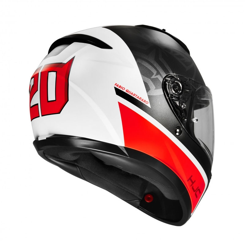 Casque moto intégral HJC C10 Fabio Quartararo 20 MC1SF noir-blanc-rouge