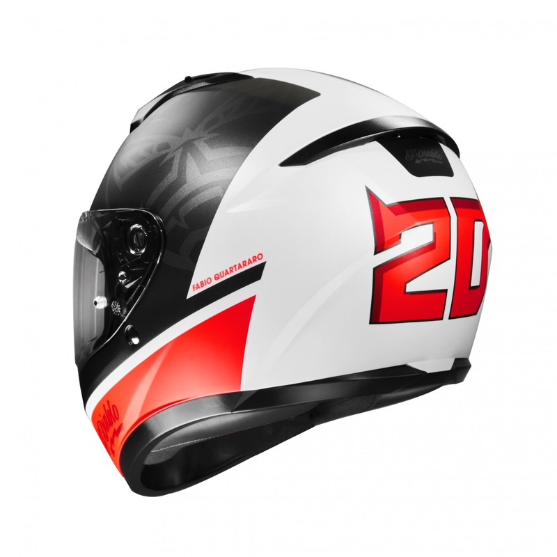 Casque moto intégral HJC C10 Fabio Quartararo 20 MC1SF noir-blanc-rouge
