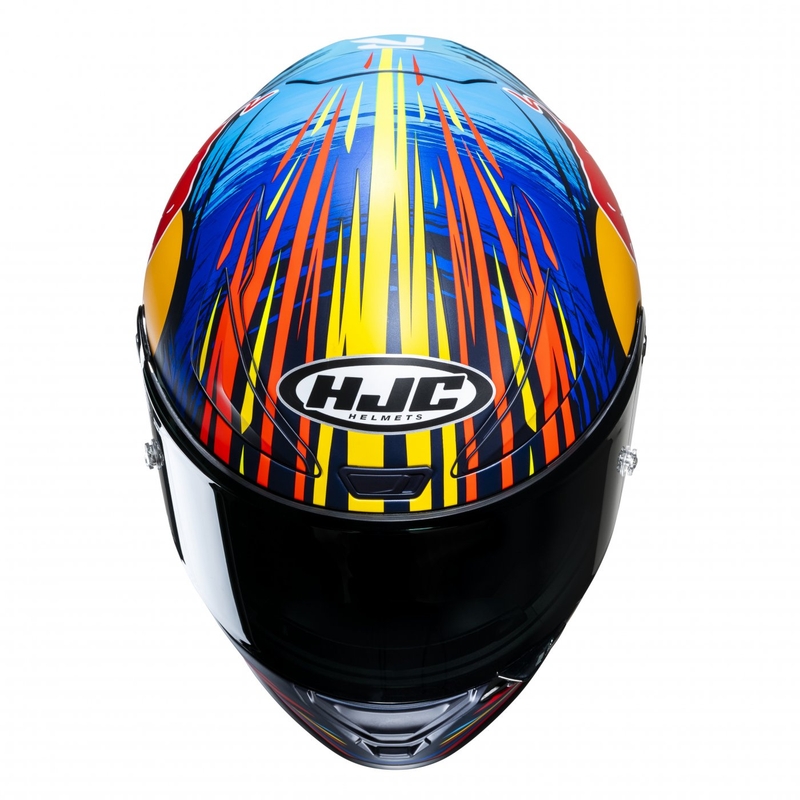 Casque moto intégral HJC RPHA 1 Redbull Jerez GP MC21SF rouge-jaune-bleu