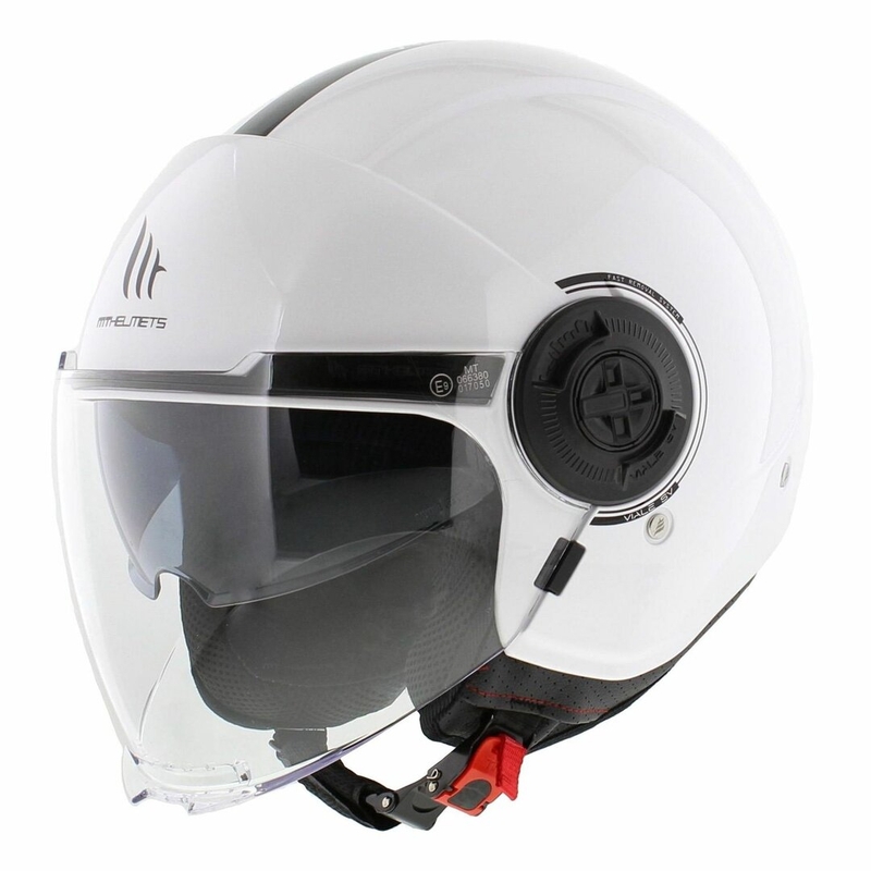 Casque moto jet MT Viale SV S blanc brillant