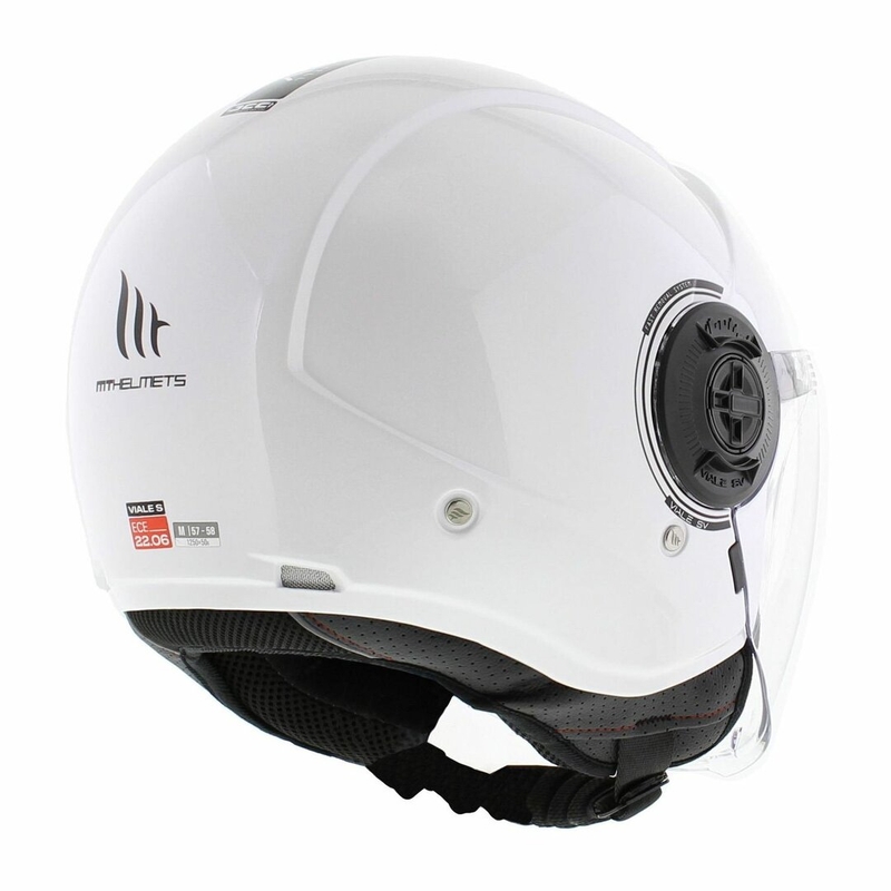 Casque moto jet MT Viale SV S blanc brillant