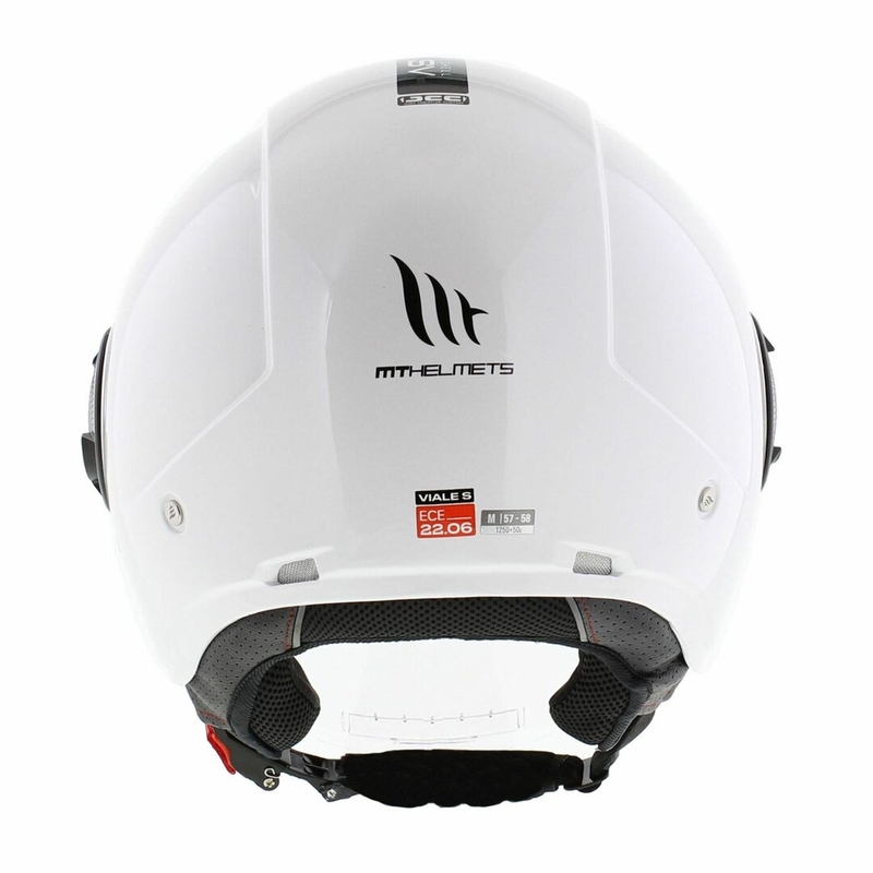 Casque moto jet MT Viale SV S blanc brillant