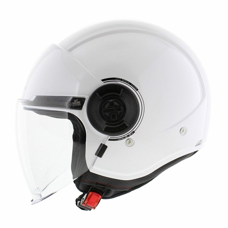 Casque moto jet MT Viale SV S blanc brillant