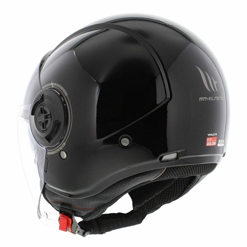 Casque de moto ouvert MT Viale SV S noir brillant