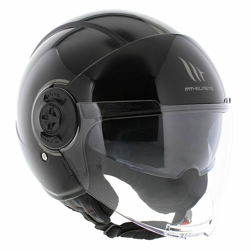 Casque de moto ouvert MT Viale SV S noir brillant