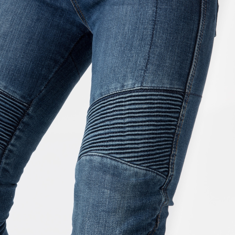 Jean moto Ozone Agness II pour femme, bleu délavé soldes