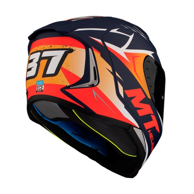 Integrální přilba na motorku MT FF110 Revenge 2 Acosta A37 modro-bílo-oranžová matná