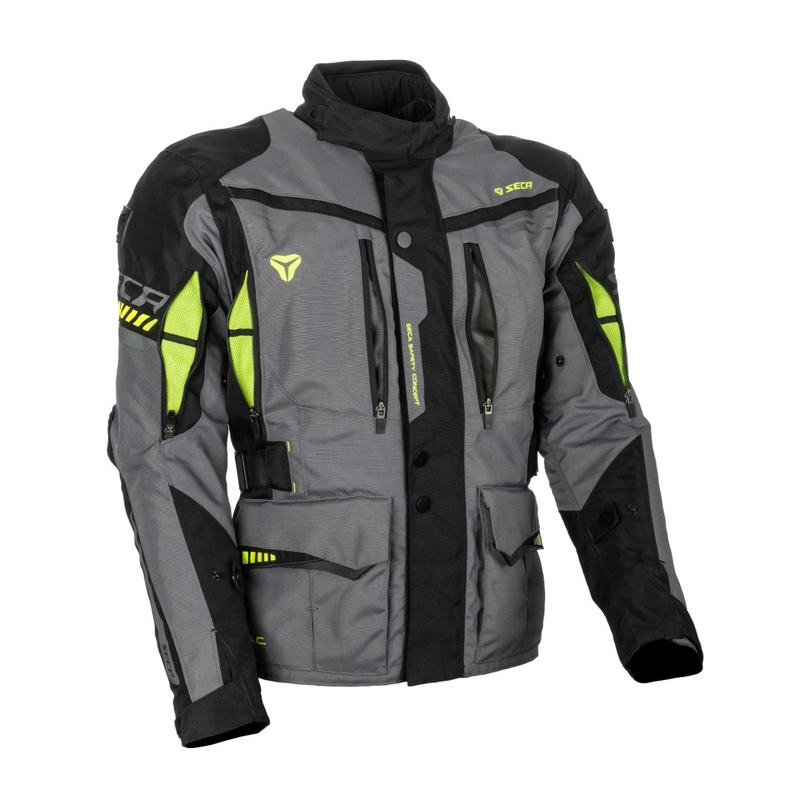 Veste de moto SECA Arrakis II gris-noir soldes