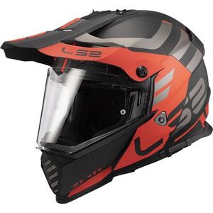 Casque Enduro LS2 MX436 Pioneer Evo Adventurer noir-orange mat