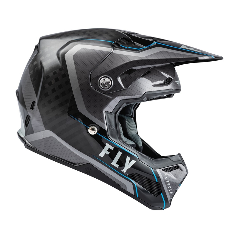 Casque motocross FLY Racing Formula Axon noir-gris-bleu