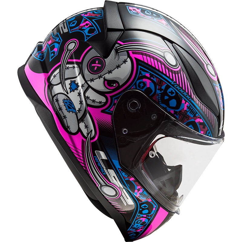 Dětská integrální přilba LS2 FF353 Rapid Mini Voodoo černo-fluo růžová