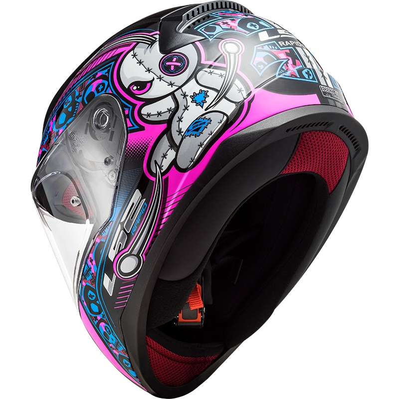 Dětská integrální přilba LS2 FF353 Rapid Mini Voodoo černo-fluo růžová