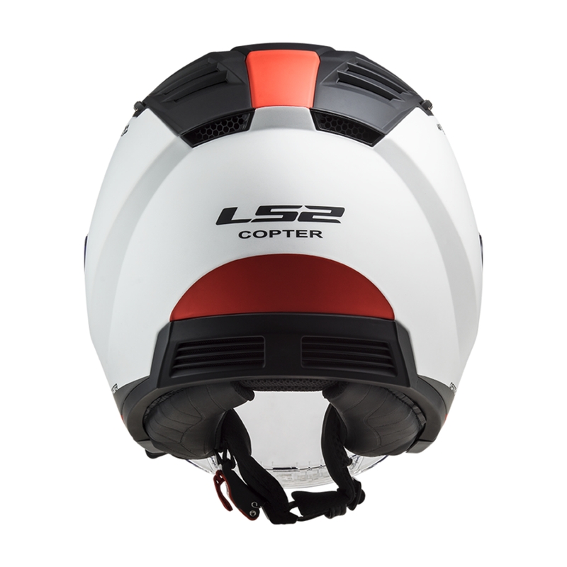 Casque moto ouvert LS2 OF600 Copter II Urbane 06 blanc-rouge