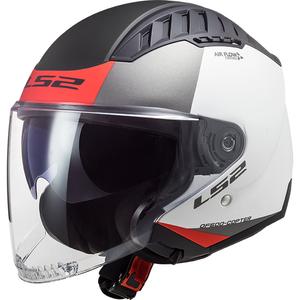 Casque moto ouvert LS2 OF600 Copter II Urbane 06 blanc-rouge