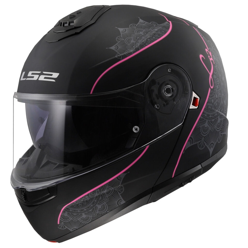 Casque modulable LS2 FF908 Strobe II Lux noir-rose