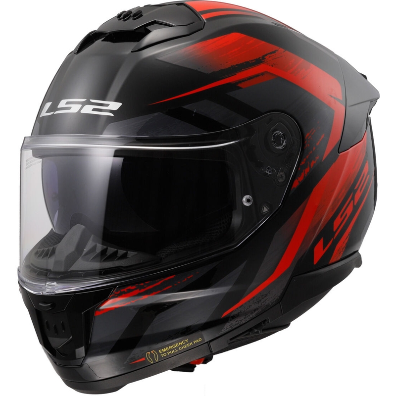 Casque intégral de moto LS2 FF808 Stream II Fury noir-rouge