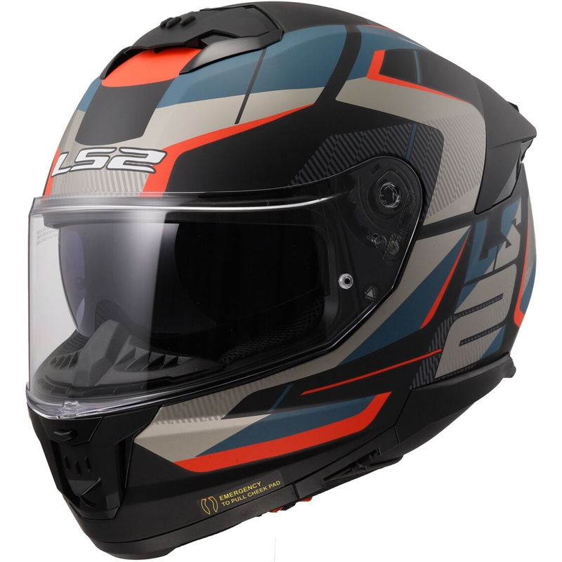 Casque moto intégral LS2 FF808 Stream II Road noir et bleu