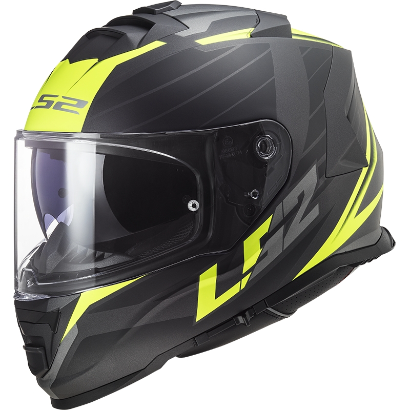 Casque moto intégral LS2 FF800 Storm II Nerve noir-jaune fluo