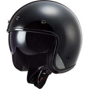 Casque moto ouvert LS2 OF601 Bob II Solid noir mat