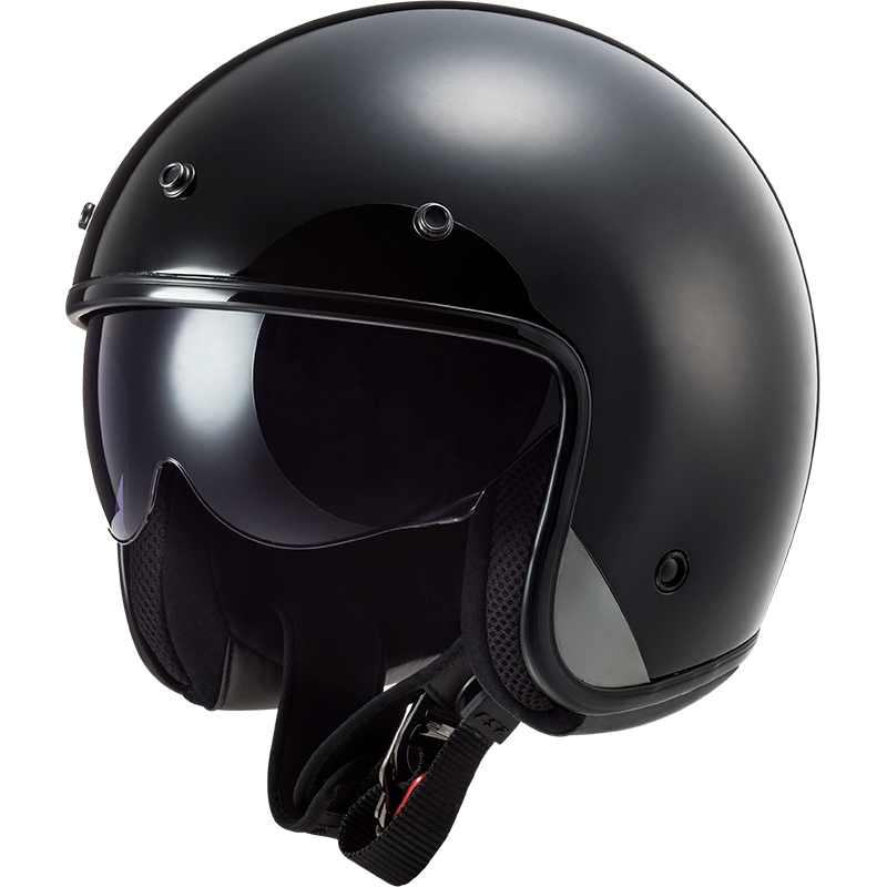 Casque moto ouvert LS2 OF601 Bob II Solid noir mat