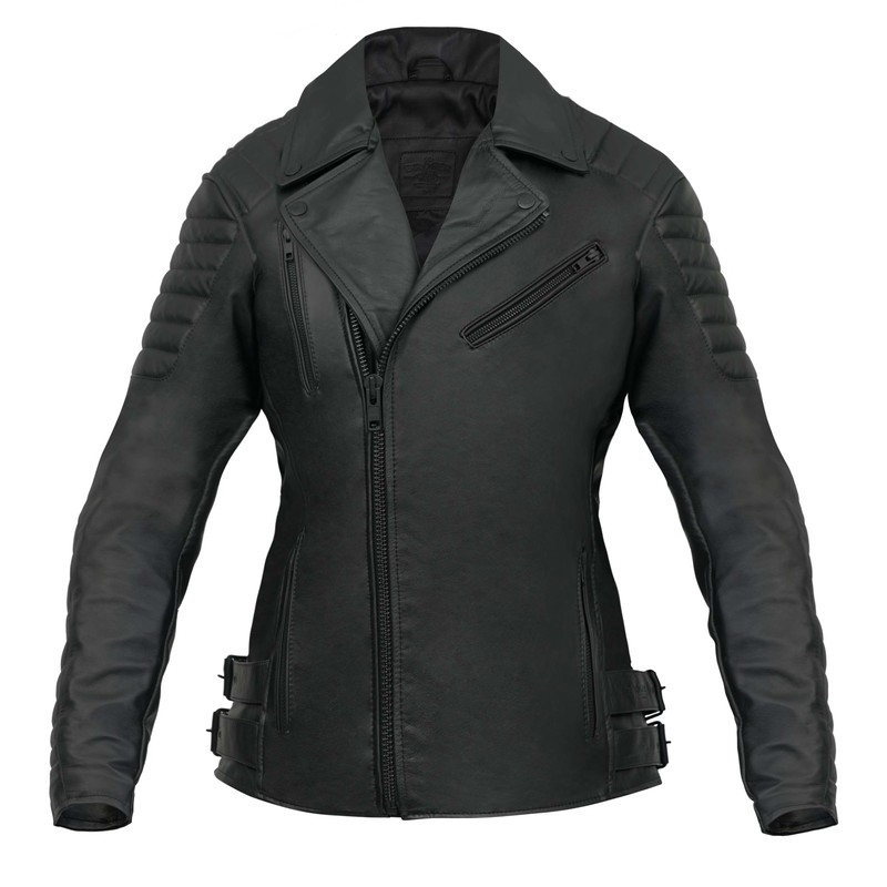 Veste moto femme BROGER Ohio noir soldes