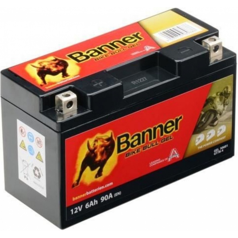 Batterie gel Banner Bike Bull Gel 12V, YT7B-4, YT7B-BS, 6AH, 90A