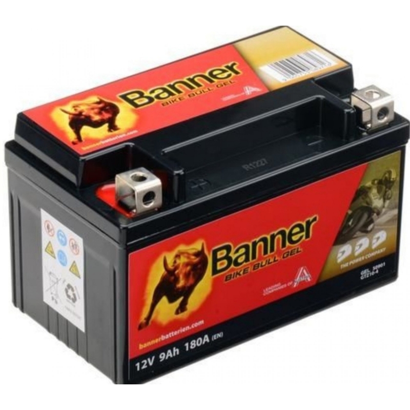 Batterie Gel Banner Bike Bull Gel 12V, YTZ10S, YTZ10S-BS, 9AH, 180A