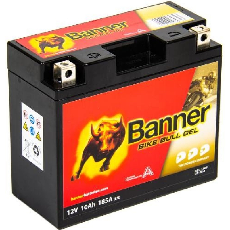 Batterie gel Banner Bike Bull Gel 12V, YT12B-4, YT12B-BS, 10AH, 185A