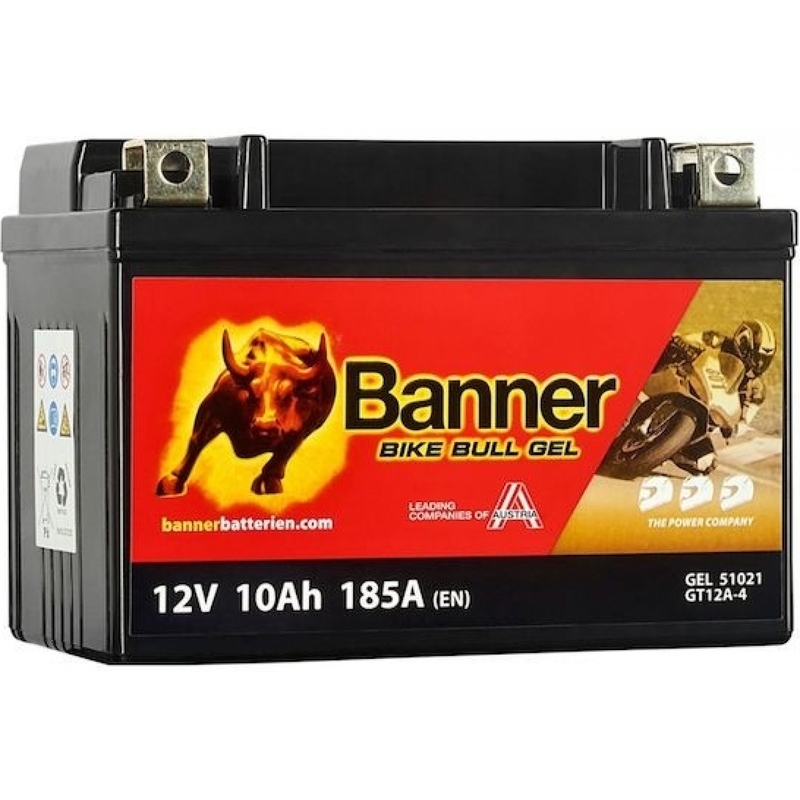Batterie gel Banner Bike Bull Gel 12V, YT12A-BS, 10AH, 185A