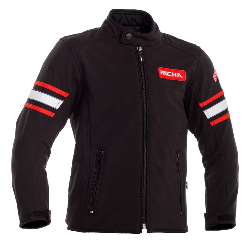 Dětská bunda na motorku RICHA Toulon 2 Softshell černo-červená výprodej