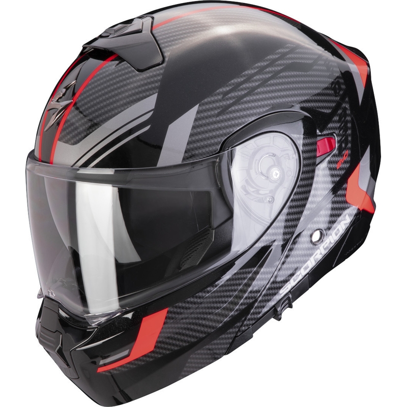 Casque moto modulable Scorpion EXO-930 EVO Sikon noir-argent-rouge soldes