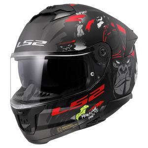 Casque moto intégral LS2 FF808 Stream II Angry Monkey noir et rouge