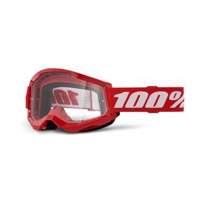 Lunettes de motocross 100% STRATA 2 New Rouge (plexiglas transparent)