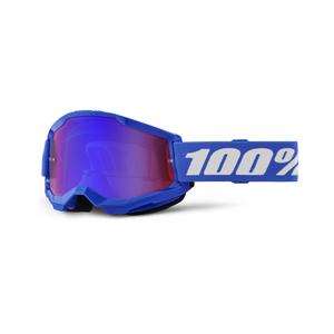 Lunettes motocross 100% STRATA 2 New bleu (plexiglas rouge-bleu)