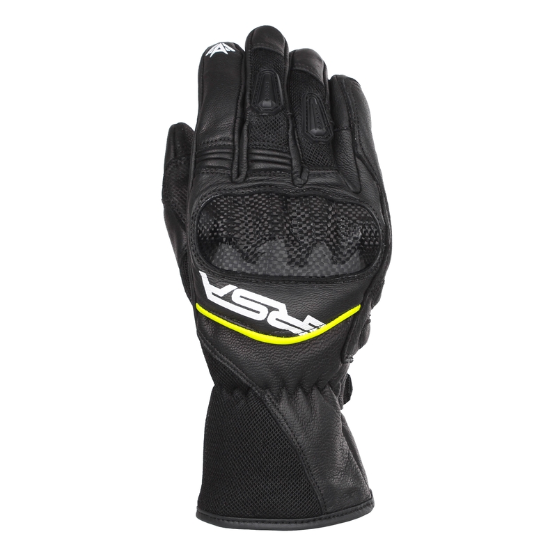 Gants moto RSA Airvent 2 noir-blanc-jaune fluo