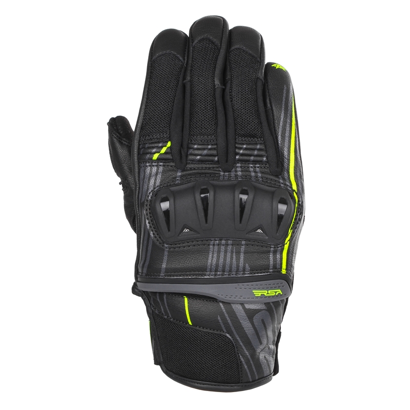 Gants moto RSA Sprint noir-jaune fluo