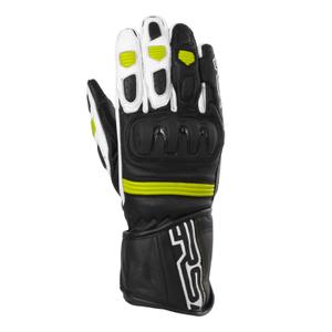Gants de moto RSA Gappa 2 noir-blanc-jaune fluo